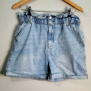 Paperbag Denim Shorts